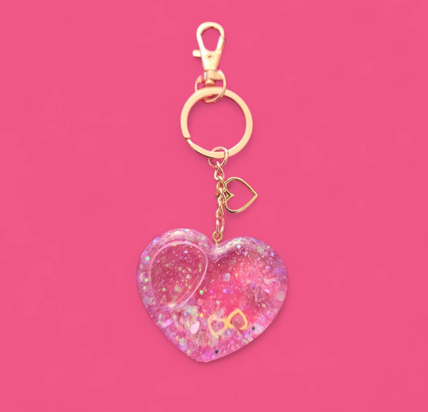 Celestial Glitter Resin Keychains Shakers – Heart, Star & Moon