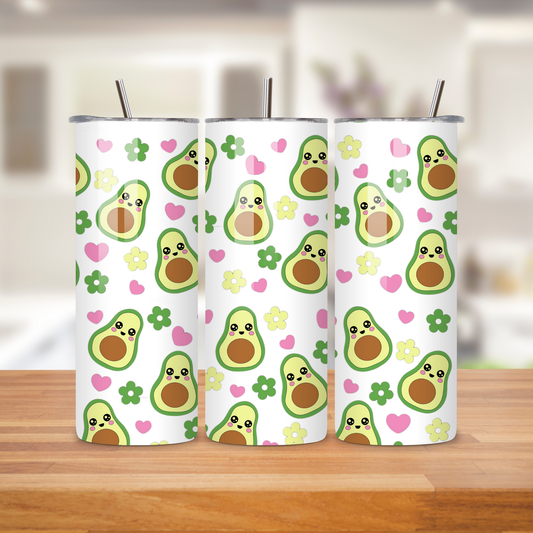 Kawaii Avocado Stainless Steel Tumbler – 20 oz