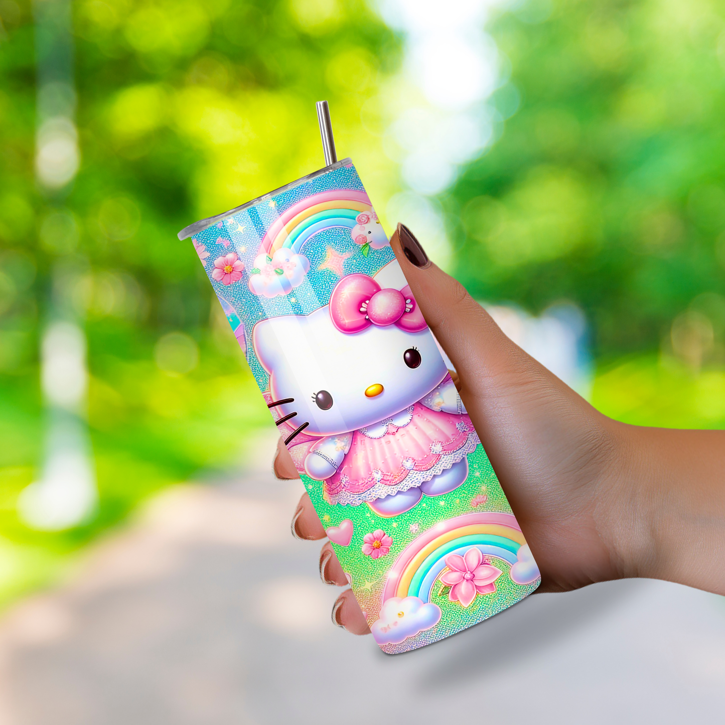 Rainbow Fairy Kitty Stainless Steel Tumbler – 20 oz