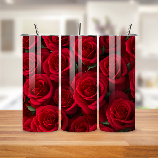 Lush Red Roses Insulated Tumbler – 20oz