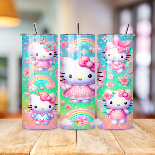 Rainbow Fairy Kitty Stainless Steel Tumbler – 20 oz
